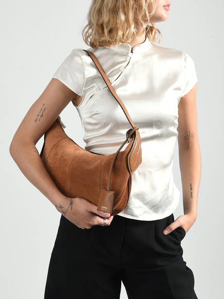 Sac Porté épaule Victoire Aspect Daim Lancel Marron victoire A14255 vue secondaire 1