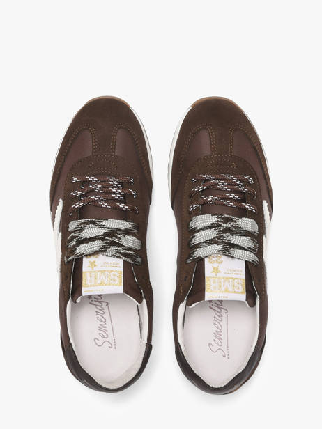 Sneakers In Leather Semerdjian Brown women JUNEE278 other view 3
