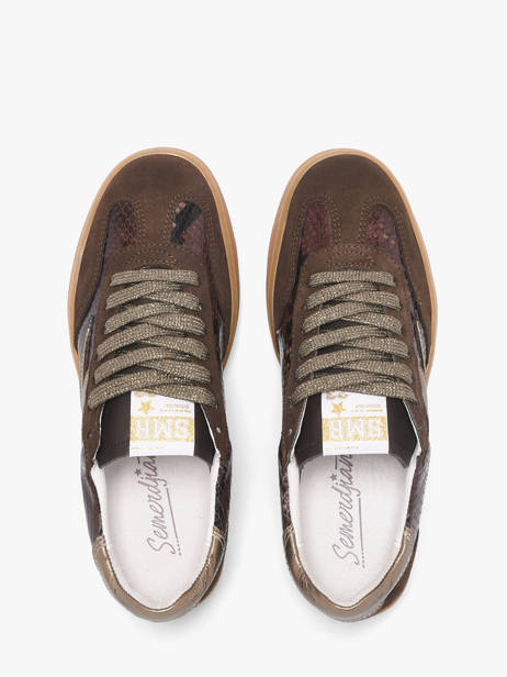 Sneakers In Leather Semerdjian Green women LEEE445 other view 3