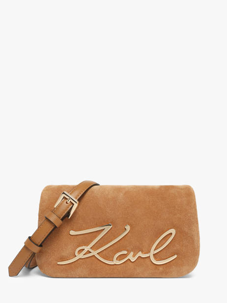 Shoulder Bag K Signature Leather Karl lagerfeld Brown k signature B3W30016