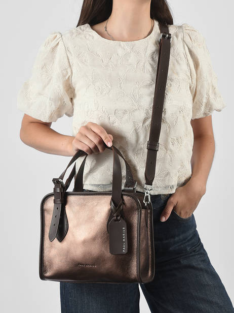 Sac Porté Main Vintage Cuir Paul marius Marron vintage S vue secondaire 1