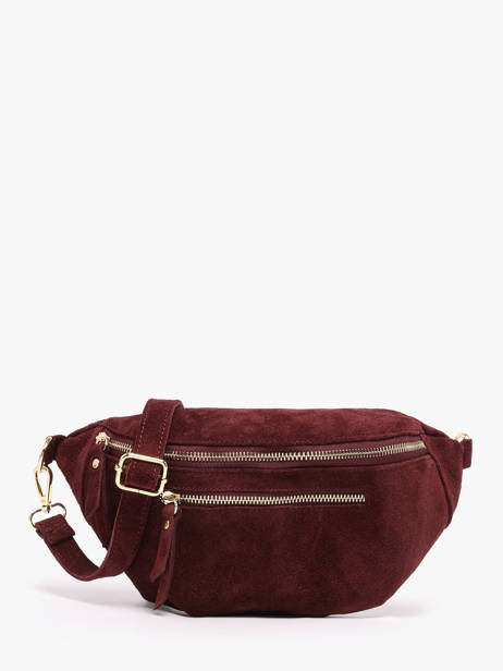 Sac Banane Cuir Milano Rouge velvet VE24119O