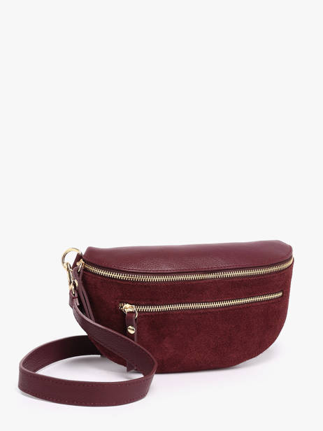 Sac Banane Cuir Milano Rouge velvet caviar VC24111 vue secondaire 1