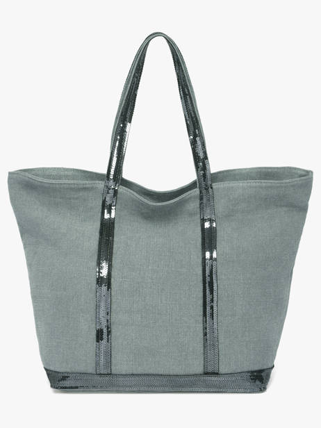 Large Le Cabas Tote Bag Linnen Sequins Vanessa bruno Blue cabas lin 31V40315 other view 4