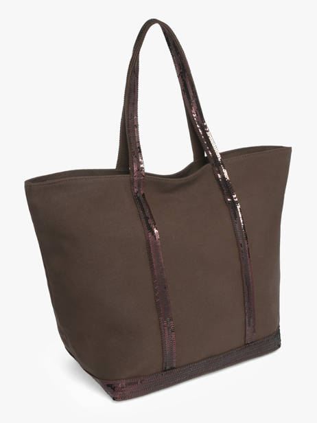 Large Zipped Shoulder Bag Le Cabas Sequins Vanessa bruno Brown cabas 1V40409 other view 1
