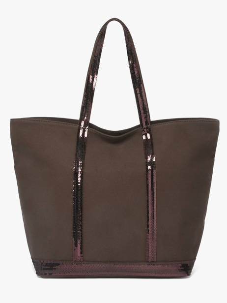 Large Zipped Shoulder Bag Le Cabas Sequins Vanessa bruno Brown cabas 1V40409 other view 4