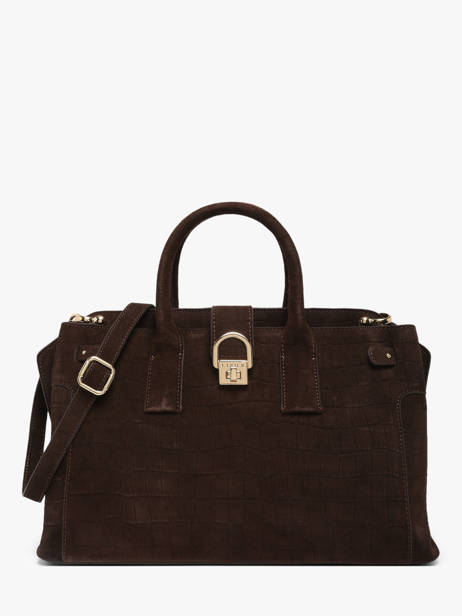 Satchel M Equestre Croco Leather Etrier Brown equestre croco EEQC142M