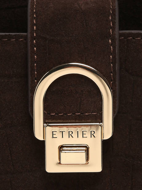 Satchel M Equestre Croco Leather Etrier Brown equestre croco EEQC142M other view 2