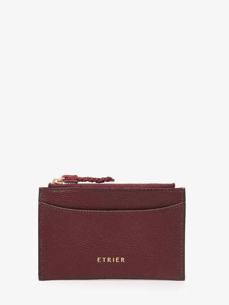 Card Holder Leather Etrier Red torsade ETOS094M