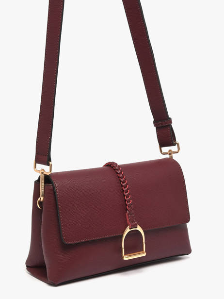 Sac Bandoulière M Torsade Cuir Etrier Rouge torsade ETOS169M vue secondaire 2