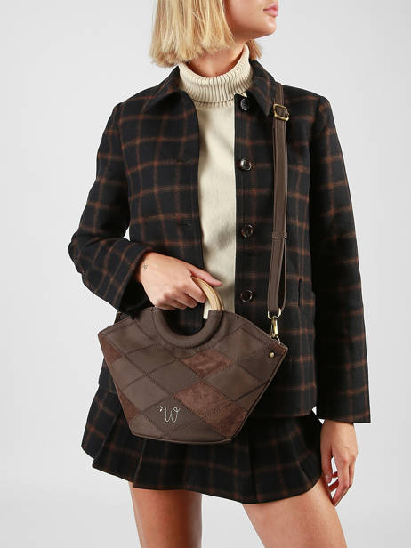 Crossbody Bag Neflier Patchwork Woomen Brown neflier patchwork WNET02 other view 1