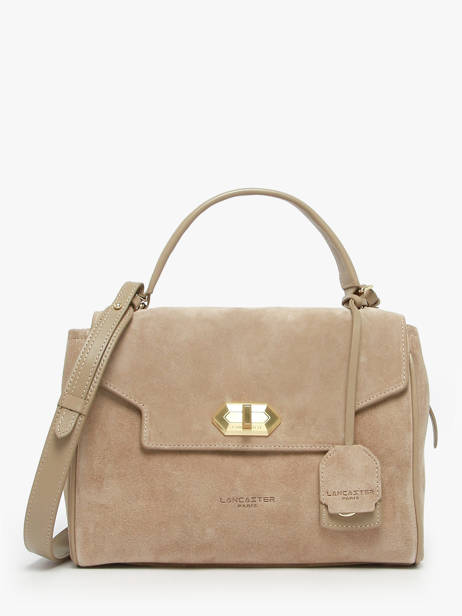 Shoulder Bag Suede Grace Leather Lancaster Beige suede grace 71