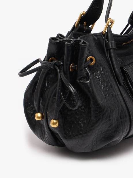 Satchel Bubble Leather Gerard darel Black bubble DES67428 other view 2