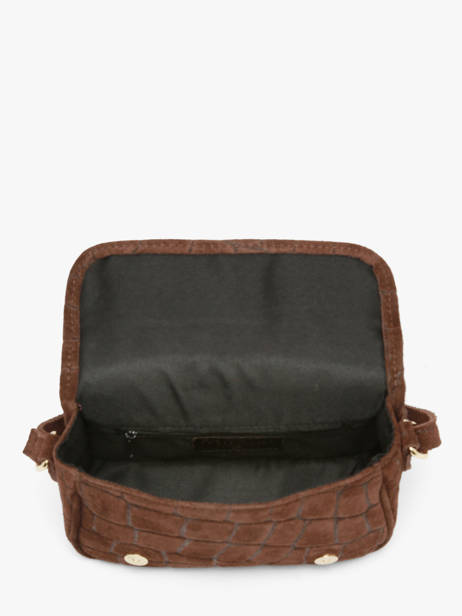 Sac Bandoulière Velvet Croco Cuir Milano Marron velvet croco CV26062 vue secondaire 2
