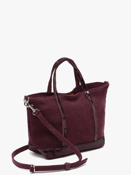 Sac Bandoulière Baby Cabas Lin Paillettes Vanessa bruno Violet cabas lin 31V40410 vue secondaire 2
