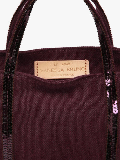 Sac Bandoulière Baby Cabas Lin Paillettes Vanessa bruno Violet cabas lin 31V40410 vue secondaire 3