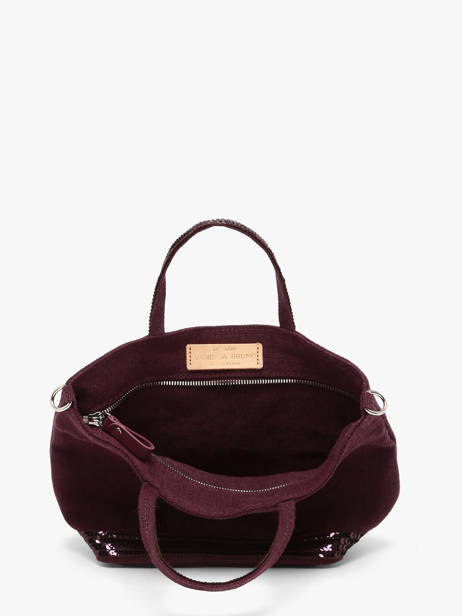 Sac Bandoulière Baby Cabas Lin Paillettes Vanessa bruno Violet cabas lin 31V40410 vue secondaire 4