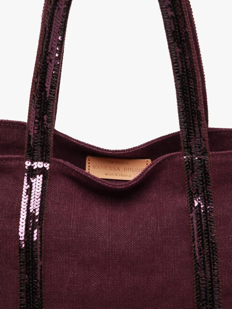 Medium Zipped Le Cabas Tote Bag Linen Sequins Vanessa bruno Violet cabas lin 31V40378 other view 3
