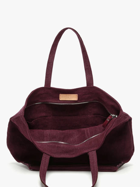 Medium Zipped Le Cabas Tote Bag Linen Sequins Vanessa bruno Violet cabas lin 31V40378 other view 4