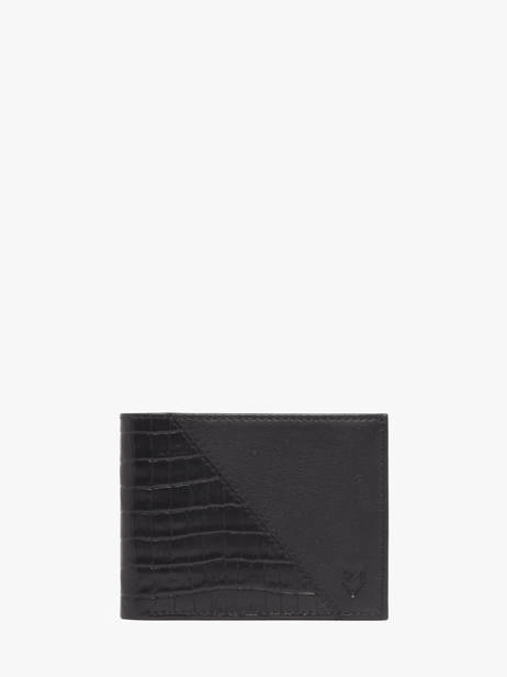 Portefeuille Bicolor Croco Cuir Yves renard Noir croco CR