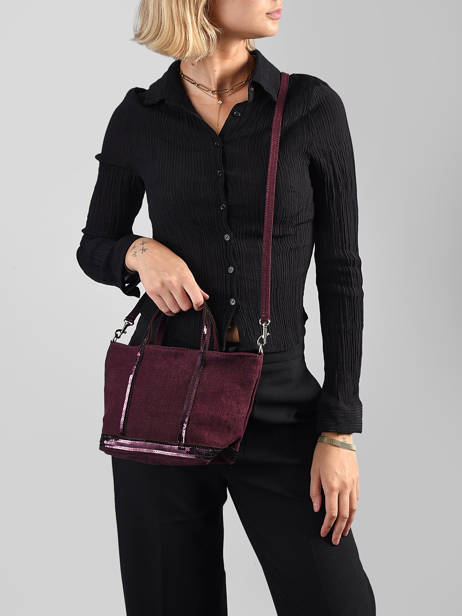 Sac Bandoulière Baby Cabas Lin Paillettes Vanessa bruno Violet cabas lin 31V40410 vue secondaire 1
