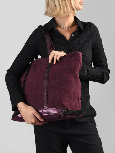 Le Cabas L Lin Et Paillettes Vanessa bruno Violet cabas lin 31V40315 vue secondaire 1