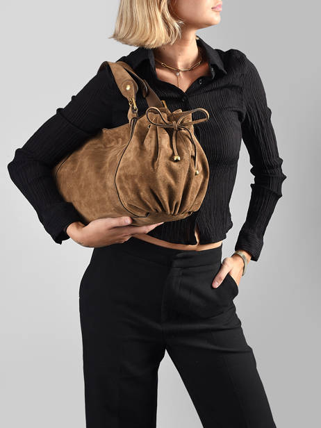 Sac Porté épaule Folk Cuir Gerard darel Beige folk DES01407 vue secondaire 1