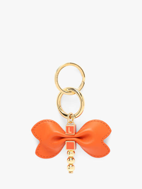 Porte-clefs Libellule Cuir Et Métal Lancel Orange charms A13868