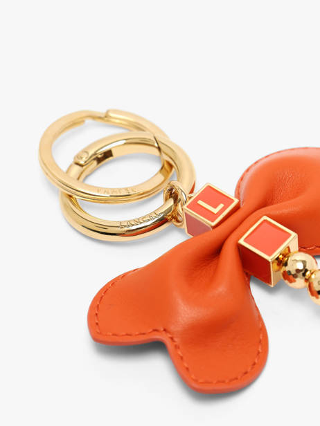 Porte-clefs Libellule Cuir Et Métal Lancel Orange charms A13868 vue secondaire 1