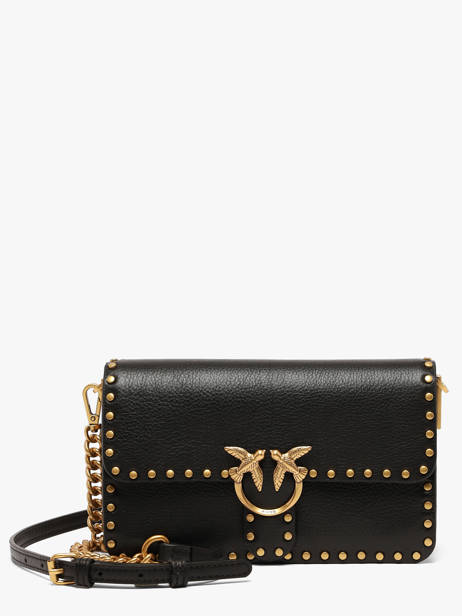 Sac Bandoulière Love Bag Icon Cuir Pinko Noir love bag icon 7665A2JG