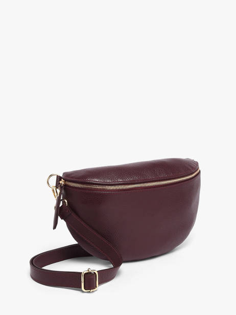 Sac Banane Cuir Milano Rouge caviar CA21123O vue secondaire 1