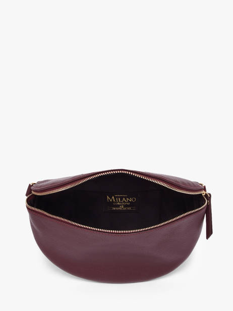 Sac Banane Cuir Milano Rouge caviar CA21123O vue secondaire 2
