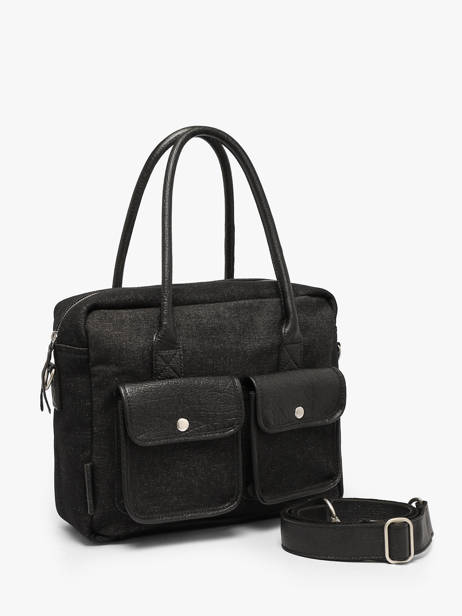 A4 Size Satchel Denim Paul marius Black denim DANDYDEN other view 1