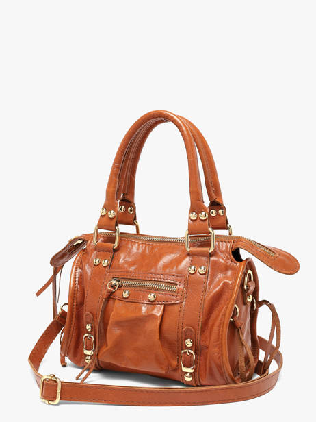 Sac Porté Main Shiny Sauvage Cuir Milano Marron shiny sauvage SS24093 vue secondaire 1