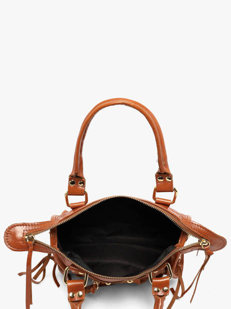 Sac Porté Main Shiny Sauvage Cuir Milano Marron shiny sauvage SS24093 vue secondaire 2