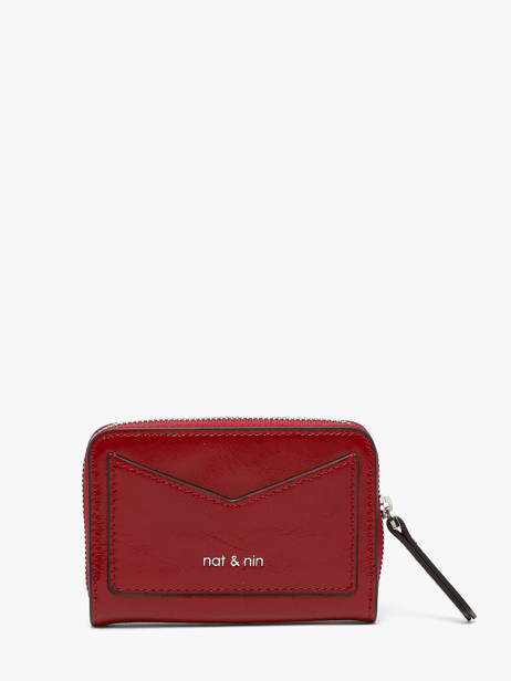 Porte-monnaie  Pia Cuir Nat et nin Rouge vintage PIA