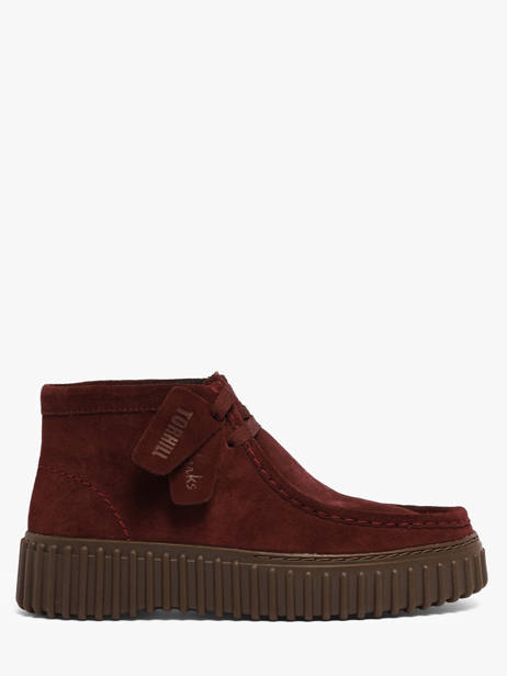 Ankle Derby Shoes In Leather Clarks Red women 26329426