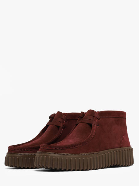 Ankle Derby Shoes In Leather Clarks Red women 26329426 other view 1