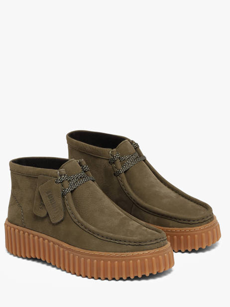 Ankle Derby Shoes In Leather Clarks Green women 26179356 other view 1