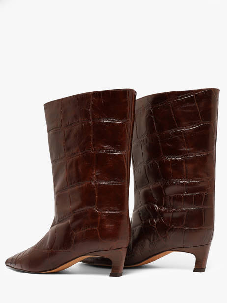 Bottes Talon Aiguille En Cuir Angel alarcon Marron women 480C vue secondaire 2