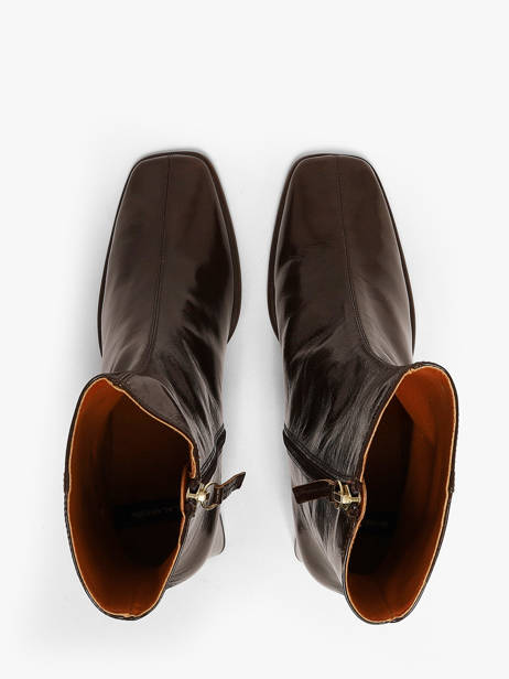Bottines à Talon En Cuir Angel alarcon Marron women 507N vue secondaire 3