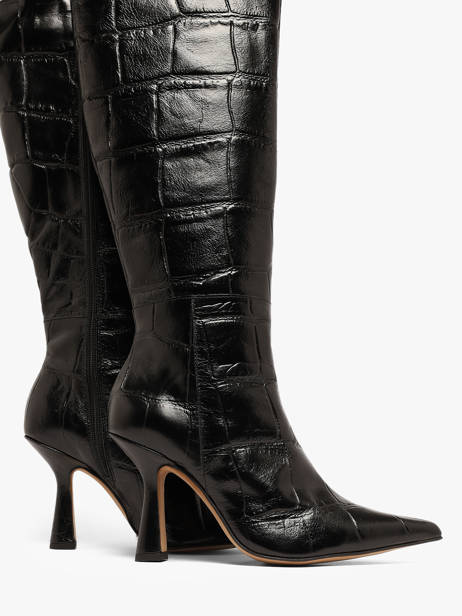 Bottes Talon Aiguille En Cuir Angel alarcon Noir women 539F vue secondaire 2