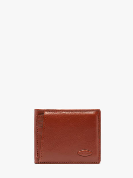 Wallet Leather Hexagona Brown stuart 198472
