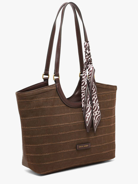 Sac Porté épaule Croco Chic David jones Marron croco chic CM8681 vue secondaire 1