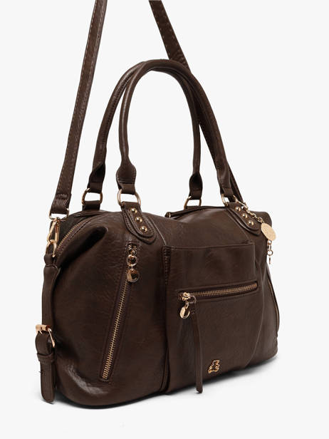 Sac Porté Main Bride Lulu castagnette Marron bride BADARA vue secondaire 1