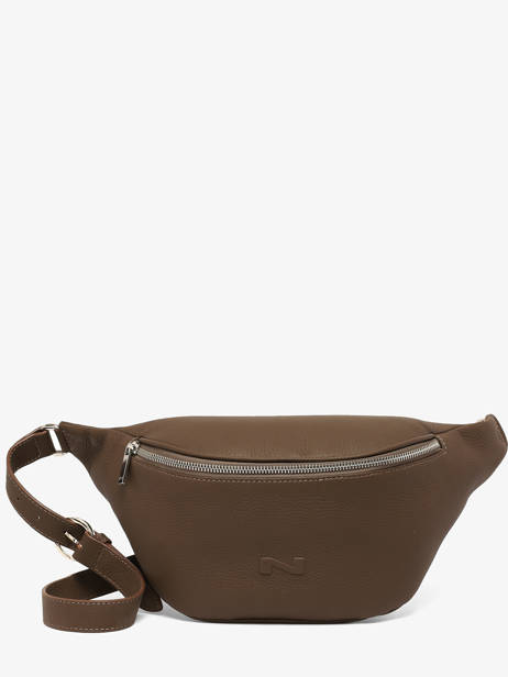 Sac Banane Large Derby Bis Cuir Nathan baume Marron n city 22