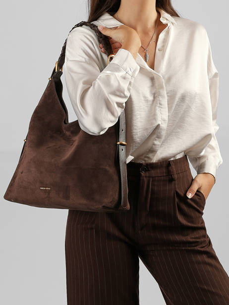 Large Suede Jess Hobo Bag Vanessa bruno Brown jess 29V40917 other view 1