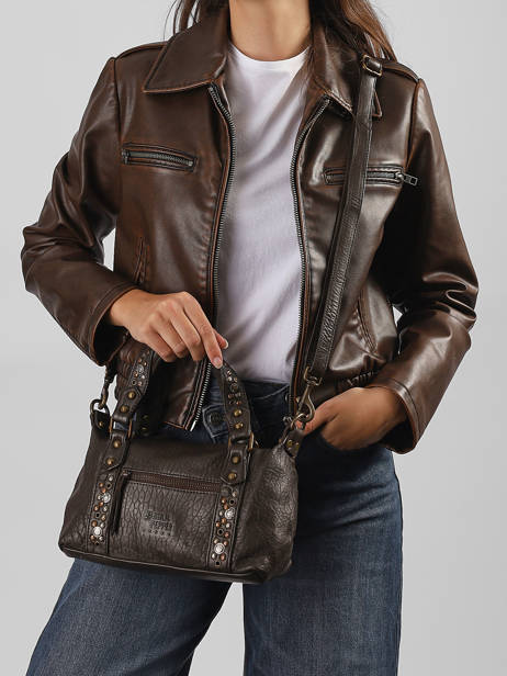 Sac Bandoulière Brooklyn Cuir Basilic pepper Marron brooklyn BBRO03 vue secondaire 1