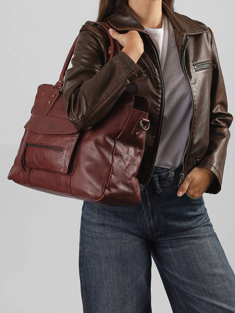 A4 Size Shoulder Bag Cow Leather Basilic pepper Red cow BCOW78 other view 1