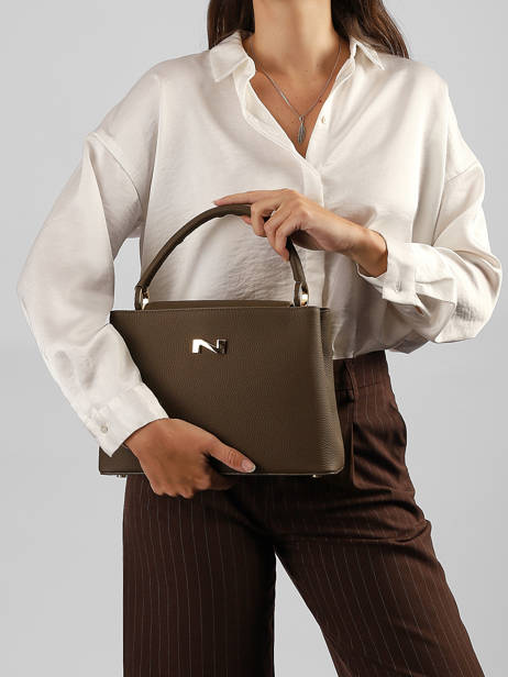 Leather Magnolia Top-handle Bag Nathan baume Brown eden 3 other view 1
